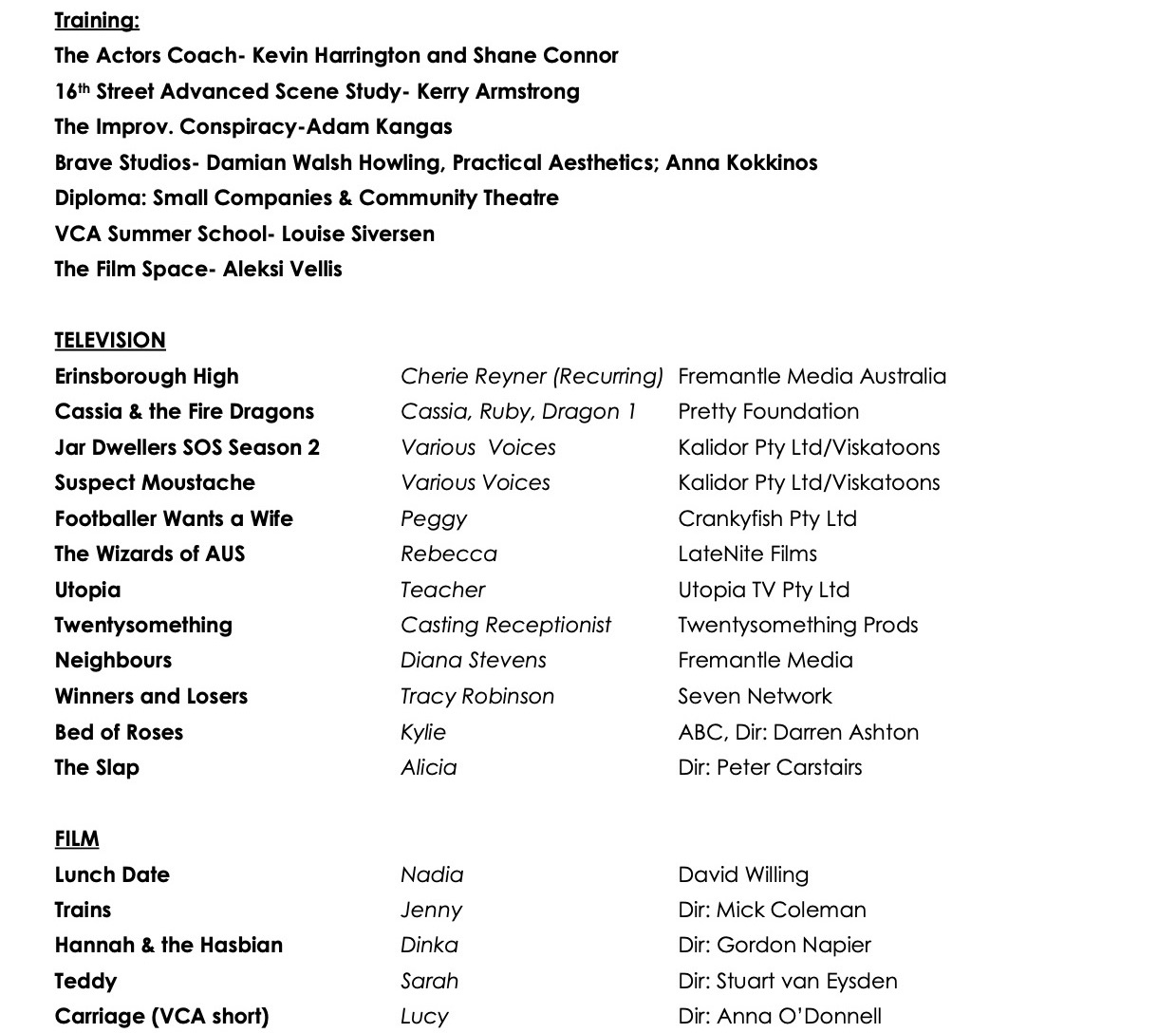 Mahalia Brown Resume